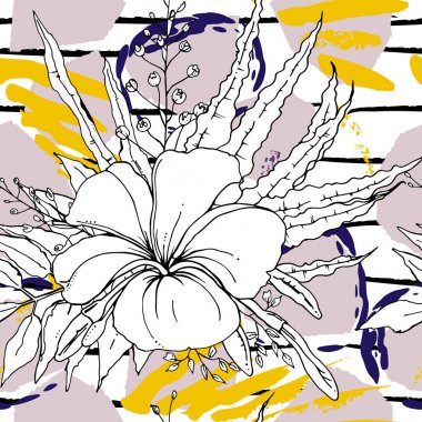 Tropik, çizgili, hayvan motifli. Kusursuz desen