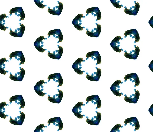 Blue Geometric Watercolor. Seamless Pattern.Surface Ornament. — Stock Photo, Image
