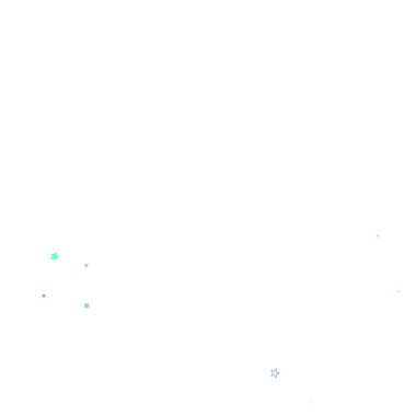 Mavi, turkuaz, turkuaz parıltılı yıldız konfetisi