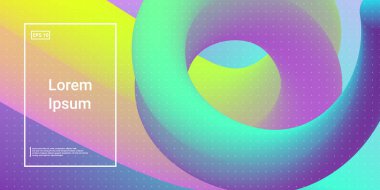 Renk Parıltısı Efektli Asgari 3D Modern Dinamik Şekiller.