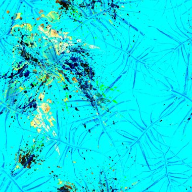 Tropikal Mavi Kusursuz Desen