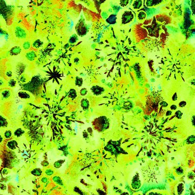 Gerçeküstü kozmik büyü. Sıra dışı, dikişsiz suluboya deseni. Bitmek bilmeyen tekrar.