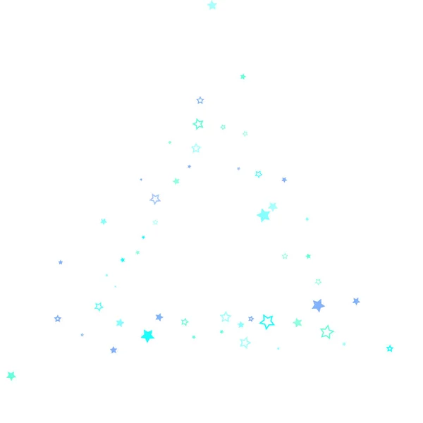 Biru, sian, pirus gemerlapan bintang confetti - Stok Vektor