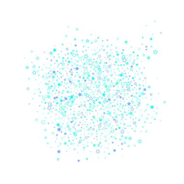 Mavi, turkuaz, turkuaz parıltılı yıldız konfetisi