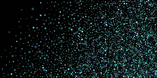 Bleu, cyan, turquoise étoiles à paillettes, confettis. — Image vectorielle