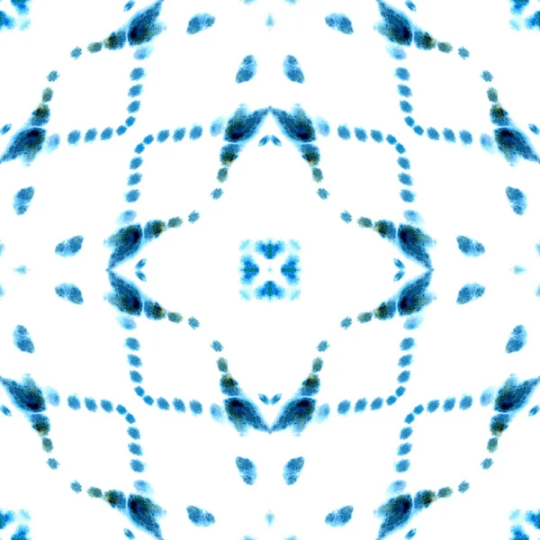 Kék Geometrikus Vízfesték. Zökkenőmentes minta.Felületi dísz. — Stock Fotó