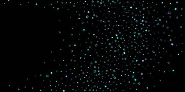 Mavi, turkuaz, turkuaz parıltılı yıldızlar, konfeti.