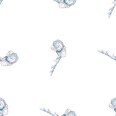 Çiçek Pastası. Beyaz Romantik Kusursuz Desen.