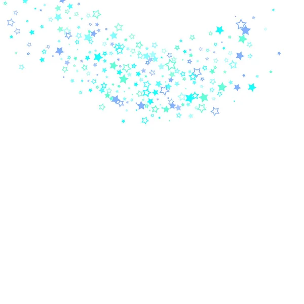 Blauw, cyaan, turquoise glitter sterren confetti — Stockvector