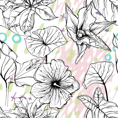 Sanatsal Yaratıcı Tropikal Siyah Beyaz Modern