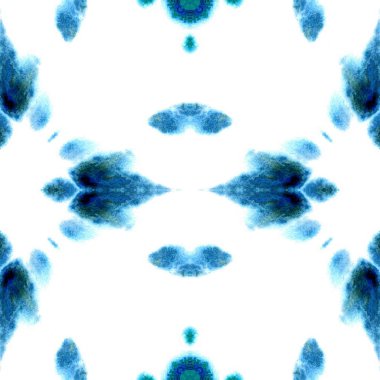 Mavi Geometrik Suluboya. Kusursuz desen. Yüzey süsü..