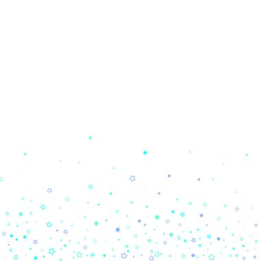 Mavi, turkuaz, turkuaz parıltılı yıldız konfetisi