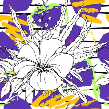 Tropik, çizgili, hayvan motifli. Kusursuz desen