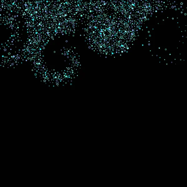 Bleu, cyan, turquoise étoiles à paillettes, confettis. — Image vectorielle