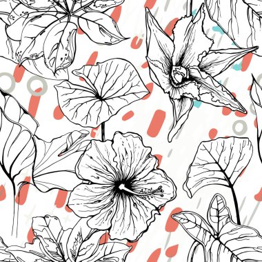 Sanatsal Yaratıcı Tropikal Siyah Beyaz Modern