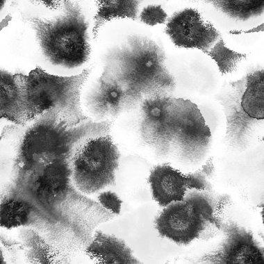 siyah ve beyaz soyut tek renkli dikişsiz ıslak boya deseni