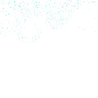 Mavi, turkuaz, turkuaz parıltılı yıldız konfetisi