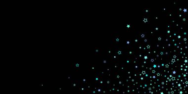 Mavi, turkuaz, turkuaz parıltılı yıldızlar, konfeti.