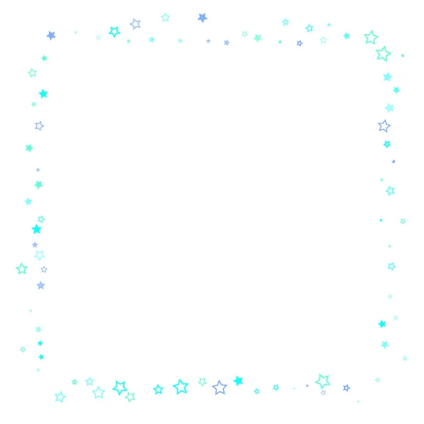 Azul, cian, estrellas de brillo turquesa confeti — Vector de stock