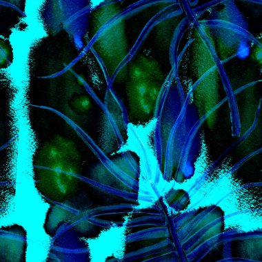 Tropikal Mavi Kusursuz Desen