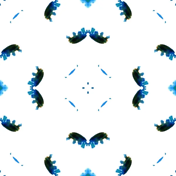 Aquarelle Géométrique Bleu. Motif sans couture .Surface Ornement. — Photo