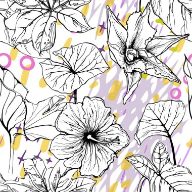 Sanatsal Yaratıcı Tropikal Siyah Beyaz Modern