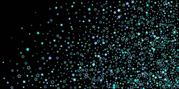 Modrá, azurová, tyrkysová třpytivá hvězda, konfety. — Stockový vektor