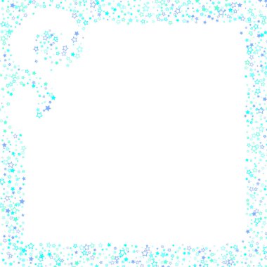 Mavi, turkuaz, turkuaz parıltılı yıldız konfetisi