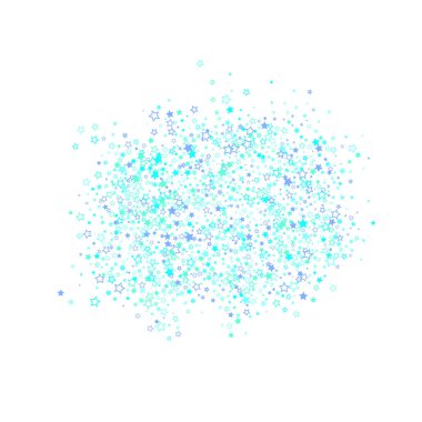Mavi, turkuaz, turkuaz parıltılı yıldız konfetisi