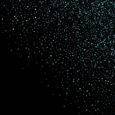 Mavi, turkuaz, turkuaz parıltılı yıldızlar, konfeti.