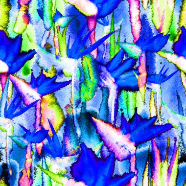 Tropikal orman egzotik çiçek desenleri parlak, pürüzsüz desenler sonsuz tekrarlar.