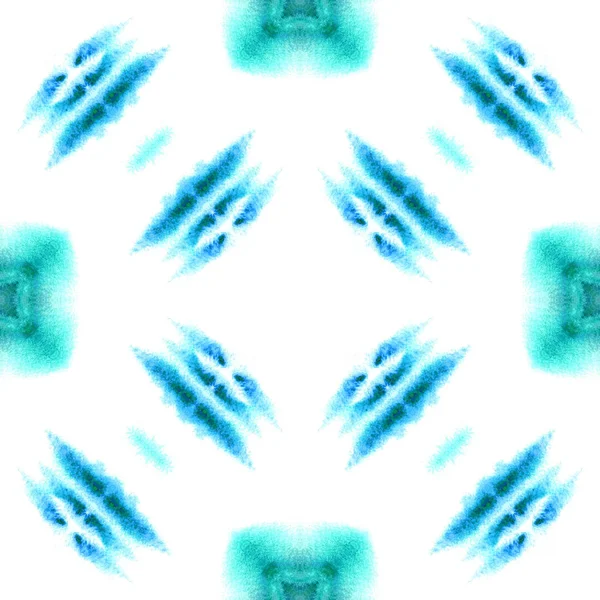 Blaues geometrisches Aquarell. Nahtloses Muster. Oberflächenornament. — Stockfoto