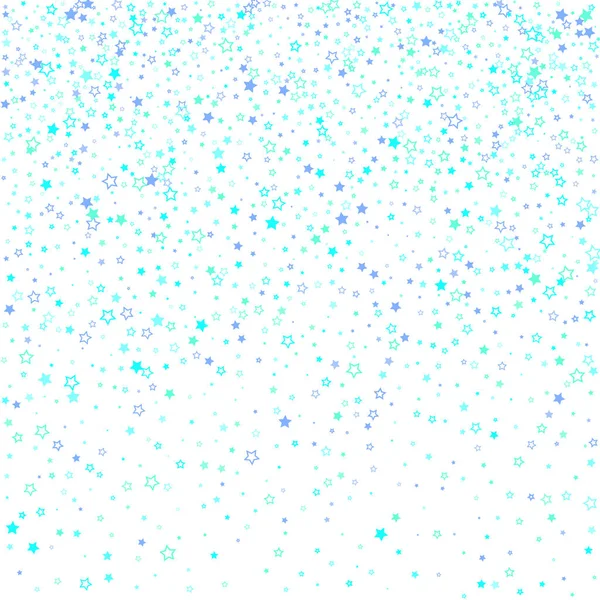 Blauw, cyaan, turquoise glitter sterren confetti — Stockvector