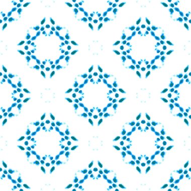 Mavi Geometrik Suluboya. Kusursuz desen. Yüzey süsü..