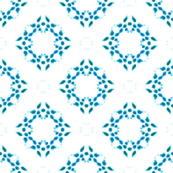 Modrá geometrická akvarel. Bezešvý vzor. Povrchová ozdoba. — Stock fotografie