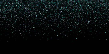 Mavi, turkuaz, turkuaz parıltılı yıldızlar, konfeti.