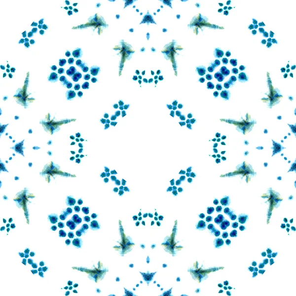Aquarela geométrica azul. Padrão sem costura. Ornamento de superfície. — Fotografia de Stock