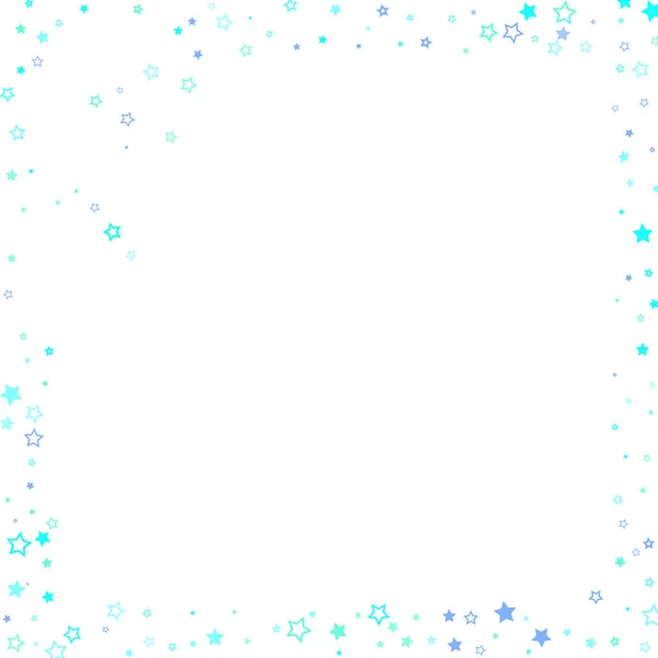 Blaues, cyanisches, türkisfarbenes Glitzersternkonfetti — Stockvektor