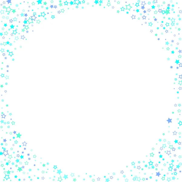 Mavi, turkuaz, turkuaz parıltılı yıldız konfetisi — Stok Vektör