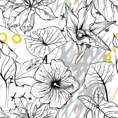 Sanatsal Yaratıcı Tropikal Siyah Beyaz Modern