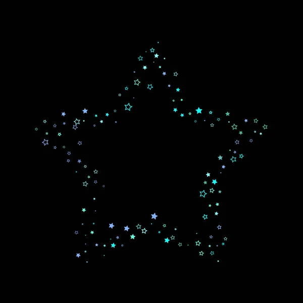 Сині, блакитні, бірюзові блискучі зірки, конфетті . — стоковий вектор