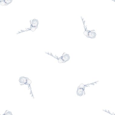 Çiçek Pastası. Beyaz Romantik Kusursuz Desen.