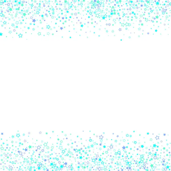 Blue, cyan, turquoise glitter stars confetti — Stock Vector