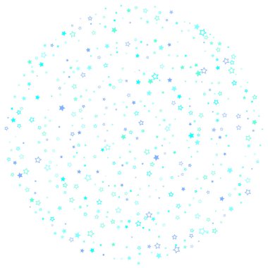 Mavi, turkuaz, turkuaz parıltılı yıldız konfetisi