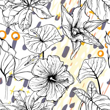 Sanatsal Yaratıcı Tropikal Siyah Beyaz Modern