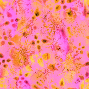 Gerçeküstü kozmik büyü. Sıra dışı, dikişsiz suluboya deseni. Bitmek bilmeyen tekrar.