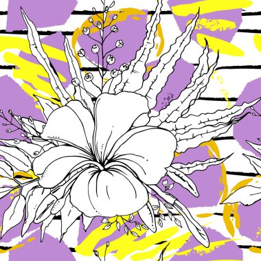 Tropik, çizgili, hayvan motifli. Kusursuz desen