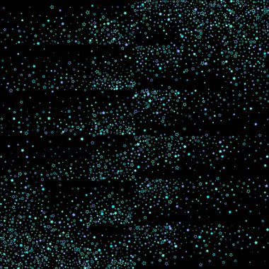Mavi, turkuaz, turkuaz parıltılı yıldızlar, konfeti.