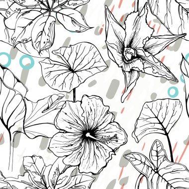 Sanatsal Yaratıcı Tropikal Siyah Beyaz Modern