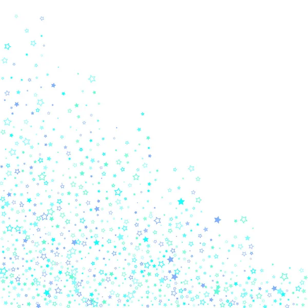 Bleu, cyan, turquoise étoiles paillettes confettis — Image vectorielle